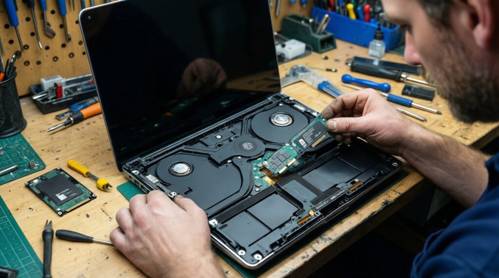 - อัปเกรด RAM และ SSD ในโน้ตบุ๊ก: เลือกสเปกให้ถูกและขั้นตอนติดตั้งแบบไม่พลาด - иллюстрация